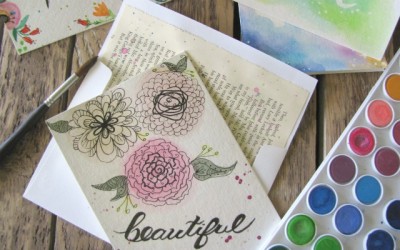 Up-cycled Watercolor Gift Cards
