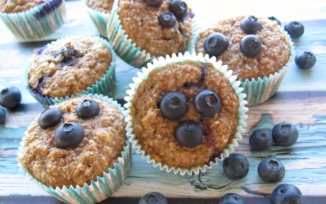 The Best Blueberry Applesauce Bran Muffins