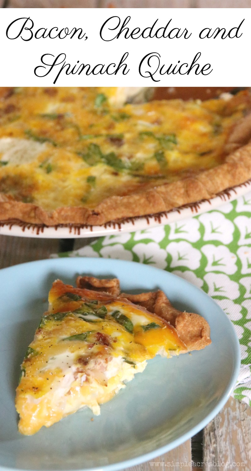 Bacon Cheddar and Spinach Quiche - Simple Acres Blog