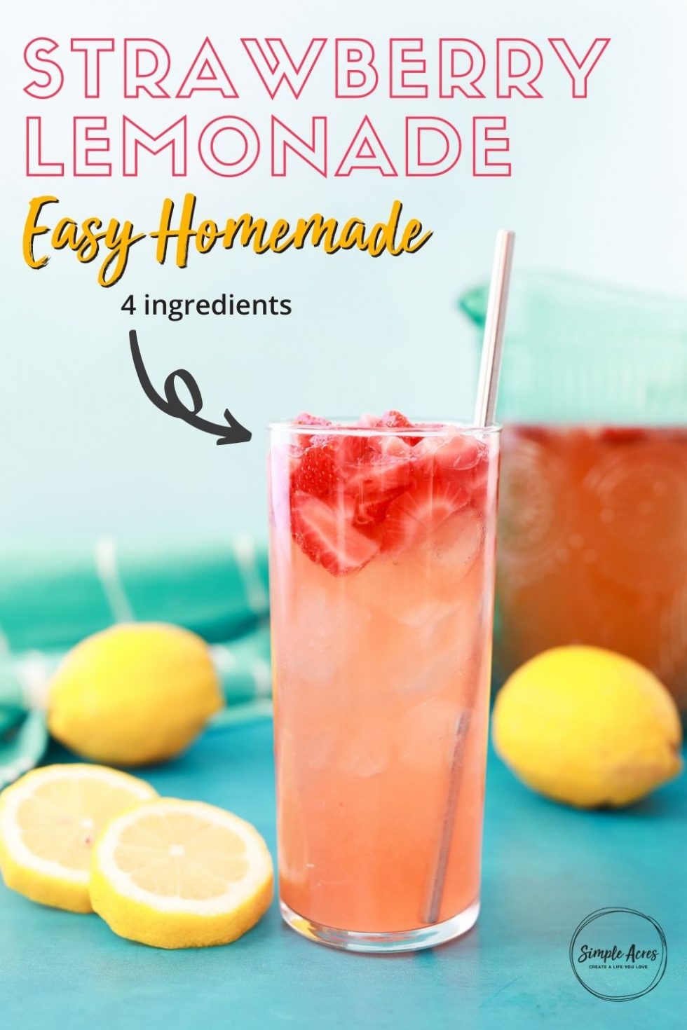 How to Make Easy Homemade Strawberry Lemonade - Simple Acres Blog