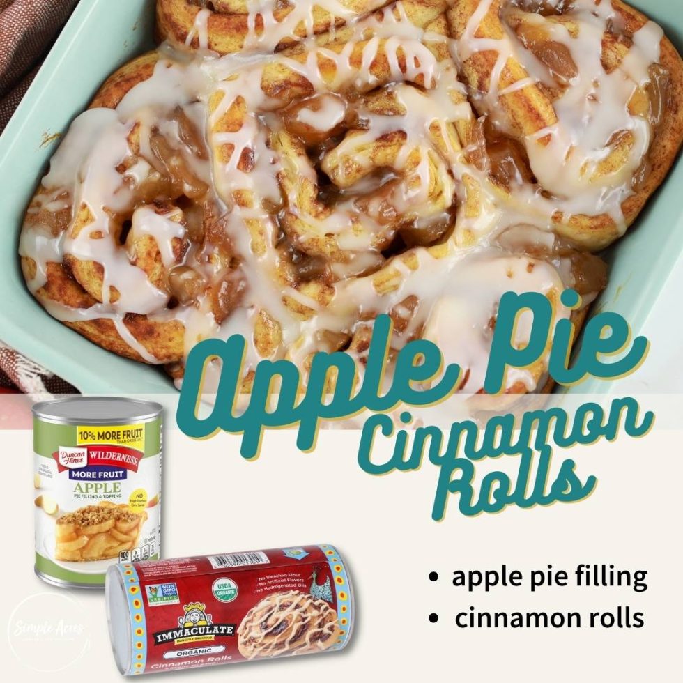 2 Ingredient Easy And Delicious Apple Pie Cinnamon Rolls Simple Acres Blog